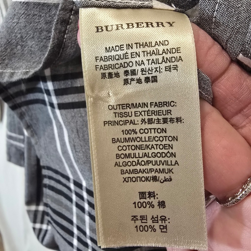 Burberry Brit Men's Long Sleeve Plaid Button Up Shirt Cotton Size M - Picture 8 of 11